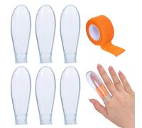 6PCS Waterproof Finger Protectors with Nursing Bandage Reusable Nail Protector Toe Cover Silicone Waterproof Finger Cover Sleeve for Shower Swimming Pedicure Manicure Nail Soaking Wound Protection