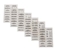 6pcs Waterproof Food Labels for Kitchen Storage Jars | PVC and Art Paper, Oil Resistant Adhesion, Smooth Surfaces, Black Print, Daily Use