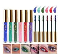 6PCS Waterproof Mascara Set for Women, Long-Lasting Smudge-Proof Formula with Sky High Curl and Volume Effect, Features 6 Vibrant and Bold Shades to Enhance Lashes for Daily Wear