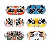 6pcs Webcam Slide Cover with ABS Material and Beijing Opera Pattern | Lightweight Sturdy Build, Adhesive Fit for Phones and Electronic Devices, Chic Chinese Culture Style