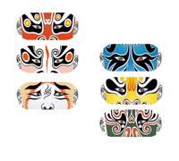 6pcs Webcam Slide Cover with Beijing Opera Facial Makeup Pattern ABS | Sturdy Lightweight Build, for Phone and Electronic Devices, Chic Decorative Look, Computer Accessories