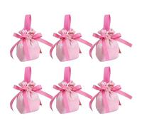 6PCS Wedding Candy Bags Boxes Drawstring Ribbon Bow Pouches Gift Box Creative Packaging Bag Gift Bags