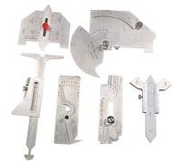 6Pcs Welding Gauge Weld Inspection Gauge Weld Seam/Round/Crown Size Ruler Measurement Kit Combination Set