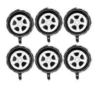 6PCS Wheel Balloons, 18 Inch Classic Race Car Balloons Tire Balloon for Racetrack Car Themed Hot Wheels Birthday Baby Shower Party Decorations Supplies for Men and Boys