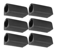 6pcs Wheelchair Plastic Anti Tip Protector Rear Foot Sleeve Black | Shock Absorbing, Scratch Protection, Textured Embossing, Easy Installation, 7.00x2.50x2.50cm Size
