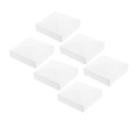 6pcs White Abs Fence Post Caps 4 Inch Pyramid Covers for Outdoor Use