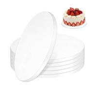 6Pcs White Cake Boards, 10 inch Strong Round Cake Board, Cakes Baking Base Holder for Fruit Sponges Cakes Desserts Patisserie, Wedding Birthday Party Baking Supplies, 12mm Thick
