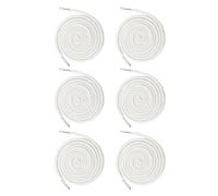 6Pcs White Drawstring Universal Cord 6MM Drawstring Cord Replacement with Metal Closure Ends for Sweatshirts,Pants,Shoes,Coats,130CM