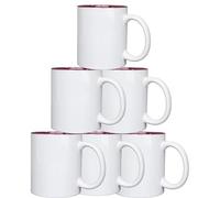 6Pcs White Dual Colour Sublimation Mugs 11oz - Sublimation Cups Coated Cup Heat Press Printing Tea Coffee Mugs Personalise Gift