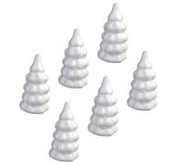 6pcs White Foam Christmas Tree DIY Craft for Tabletop Decor