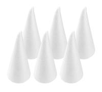 6pcs White Foam Craft Cones for Diy Projects Boy Christmas Decorations Cake Stands Flower Arrangements Creative Educational Toys