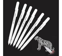 6Pcs White Gel Pens 0.8mm Fine Point Gel Pen Gelly Roll Pen White Line Drawing Pen for Artists Highlight Rollerball Pens for Black Paper, Sketching, Drawing, Illustration, Taking Notes