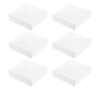 6pcs White Plastic Fence Post Caps 4 Inch Pyramid Cover for Decking