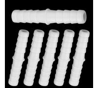 6PCS White Plastic Pipe Connectors, Plastic Hose Barb Fittings/Barbed Splicer Mender Adapter for Aquarium, Household, Barbed Splicer Mender Joint Adapter Union Connectors