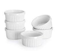 6pcs White Porcelain Ramekins Cup Baking Creme Brulee Pudding Custard Cup