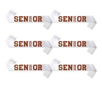6Pcs White Senior 2026 Satin Sashes with Maroon Glitter Letters Senior 2026 Decorations- 2026 Graduation Celebrations Senior Cheer Sash - Cheerleader Sash - Class Competition Sashes