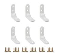 6Pcs White Shelf Brackets,Heavy Duty Floating Shelf Bracket Small L Shaped Bracket Wall Mounted Corner Brace Angle Brackets for Shelves Support Wall Hanging,2x2 Inch (50x50x20mm) with Screws
