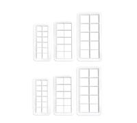 6Pcs White Square Cookie Cutter Set, Geometric Multicutter Cake Fondant Cutter,3 Size Square Biscuit Cutters Cake Decorating Use Safety Easy to Store,Cookie Cutters Baking Tools and Accessories