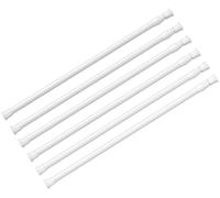 6PCS White Tension Rod 16 to 28 Inch, Adjustable Spring Curtain Rod No Drilling, Spring Tension Rods for Window DIY Projects Cupboard Wardrobe Small Curtain Rods Short Tension Rod
