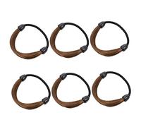 6pcs wig elastic hair band wig on hair band Xmas Hair Band cola de caballo wig elastic hair tie wig hair rope tie mini hair ties head bands plastic Christmas Miss ponytail