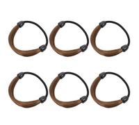 6pcs Wig Elastic Hair Ties for Girls Coffee Ponytail Holder | Plastic Elastic Build, Gentle Hold and Easy Removal, Close-to-hair Coffee Tone for Wigs and Ponytails