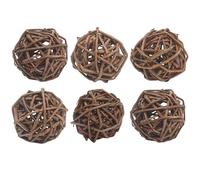 6pcs Willow Balls for Guinea Pig/Rabbits/Bunny, Chew Toys, 2.1-2.3" Natural Branch Wicker Enrichment Treat for Busy Activity & Dental Health, for Chinchillas, Hamsters, Gerbils, Mice, Small Animal Pet