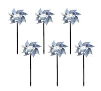 6Pcs Windmills for Garden to Scare Birds,Kids Windmill Spinners,Silver Wind Reflective Repellent Bird,Sparkly Pinwheel Scarer,Decorative Anti-Bird Spinner,Deterrent Pigeon Repelling,for Outdoor Lawn