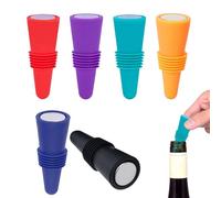 6Pcs Wine Bottle Stoppers Effective Sealing Prevents Leakage of Wine Wine Stopper Recyclable and Reusable Silicone Wine Stoppers Fit a Variety of Glass Bottles Whether Prosecco Beer Caps