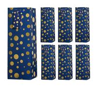 6PCS Wine Gift Bags with Gift Tags,13.7" Blue Dots Bottle Bags for Men Women's Birthday,Valentine's Day,Mother's Day,Father's Day,Weddings,Christmas,Thanksgiving,Halloween, Easter ALL OCCATION