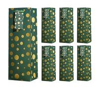 6PCS Wine Gift Bags with Gift Tags,13.7" Green Dots Bottle Bags for Men Women's Birthday,Valentine's Day,Mother's Day,Father's Day,Weddings,Christmas,Thanksgiving,Halloween, Easter ALL OCCATION