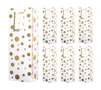 6PCS Wine Gift Bags with Gift Tags,13.7" White Dots Bottle Bags for Men Women's Birthday,Valentine's Day,Mother's Day,Father's Day,Weddings,Christmas,Thanksgiving,Halloween, Easter ALL OCCATION