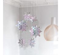 6pcs Winter Themed 3D Snowflake Decorations for Homes, for Holiday Celebrations (Color)