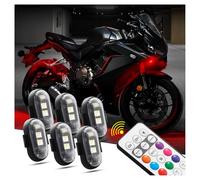 6pcs Wireless USB LED Strobe Lights with Remote, LED Drone Aircraft Rechargable Night Warning Light, Anti Collision Lights for Motorcycle Car Bike
