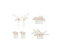 6pcs Women Pearl Crystal Wedding Headpiece Hair Comb