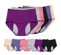 6pcs Women's Incontinence Underwear Washable, Incontinence Panties for Women Over 60 Plus Size (Multi Colored 5XLarge)
