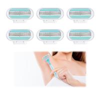 6PCS Women's Razor Blades Refills Compatible with Gillette Venus Replacement Razor Blade Triple Layer Blades for Smooth Shaving Comfort Edge Hygiene Easy to Replace,Extra Smooth comfort glide blades