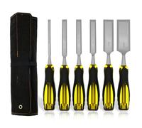 6Pcs Wood Chisel Set 8/14/16/18/30/38mm Woodworking Carving Kit with Anti Slip Handle Carpenter Carving Hand Tool for DIY Projects