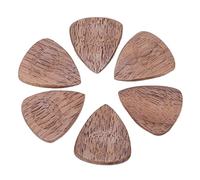 6Pcs Wood Guitar Picks, Thumb Slotted Guitar Picks Thumbprint Shrapnel Kit Musical Instrument Accessories for Ukulele Bass (black walnut pick