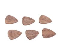 6Pcs Wood Guitar Picks Thumb Slotted Ukulele Bass Shrapnel Musical Instrument Accessories (black walnut pick)