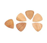 6Pcs Wood Guitar Picks Thumb Slotted Ukulele Bass Shrapnel Musical Instrument AccessoriesBlack, Professional Accessories (Olive wood pick)