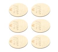 6PCS Wooden Birch Milestone Cards for Baby Growth Monthly Milestone Photos for Newborns and Expectant Mothers