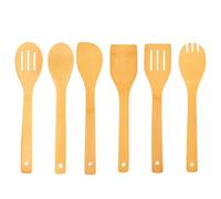 6Pcs Wooden Cooking Utensils Set with Hanging Holes, Wooden Utensils, Kitchen Spoon and Spatula for Non-Stick Cookware, Essential Kitchen Utensils Set for Everyday Cooking