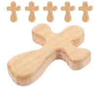 6pcs Wooden Cross Ornament for Praying and Meditating, Beige