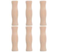 6pcs Wooden Grill Handle Grips 8mm Through Hole Khaki | Solid wood construction, pre-drilled opening, secure non-slip hold, for charcoal grills and fire pits