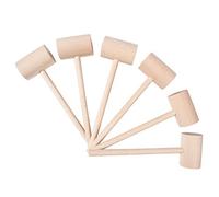 6Pcs Wooden Hammers, Natural Hardwood Crab Lobster Seafood Mallets