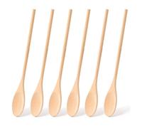 6PCS Wooden Spoons for Cooking, 12inch Long Handle Mixing,Stirring Food, Large Cooking Utensils