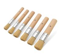 6Pcs Wooden Stencil Brushes for Painting, Natural Washable Stencil Paint Brush, Lightweight Stencils Brushes for Crafts Acrylic Paint Watercolor Painting Project DIY Crafts