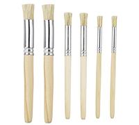 6Pcs Wooden Stencil Brushes, Natural Bristle Stencil Brushes for Acrylic Painting, Oil Painting, Watercolor Painting, Card Making, DIY Art Crafts Project (3 Sizes)
