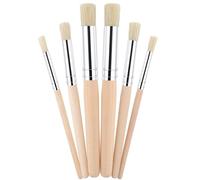 6Pcs Wooden Stencil Brushes Set, Natural Bristle Wooden Handle Template Brushes 3 Sizes Acrylic Paint Brush Set for Oil Watercolor Art Painting Stencil Project DIY Crafts