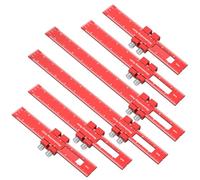 6Pcs Woodworking Ruler Precision Woodworking T-Ruler Slide Stop Marking Rulers Adjustable Pocket Rulers for Marking Measuring 6 8 12 Inch
